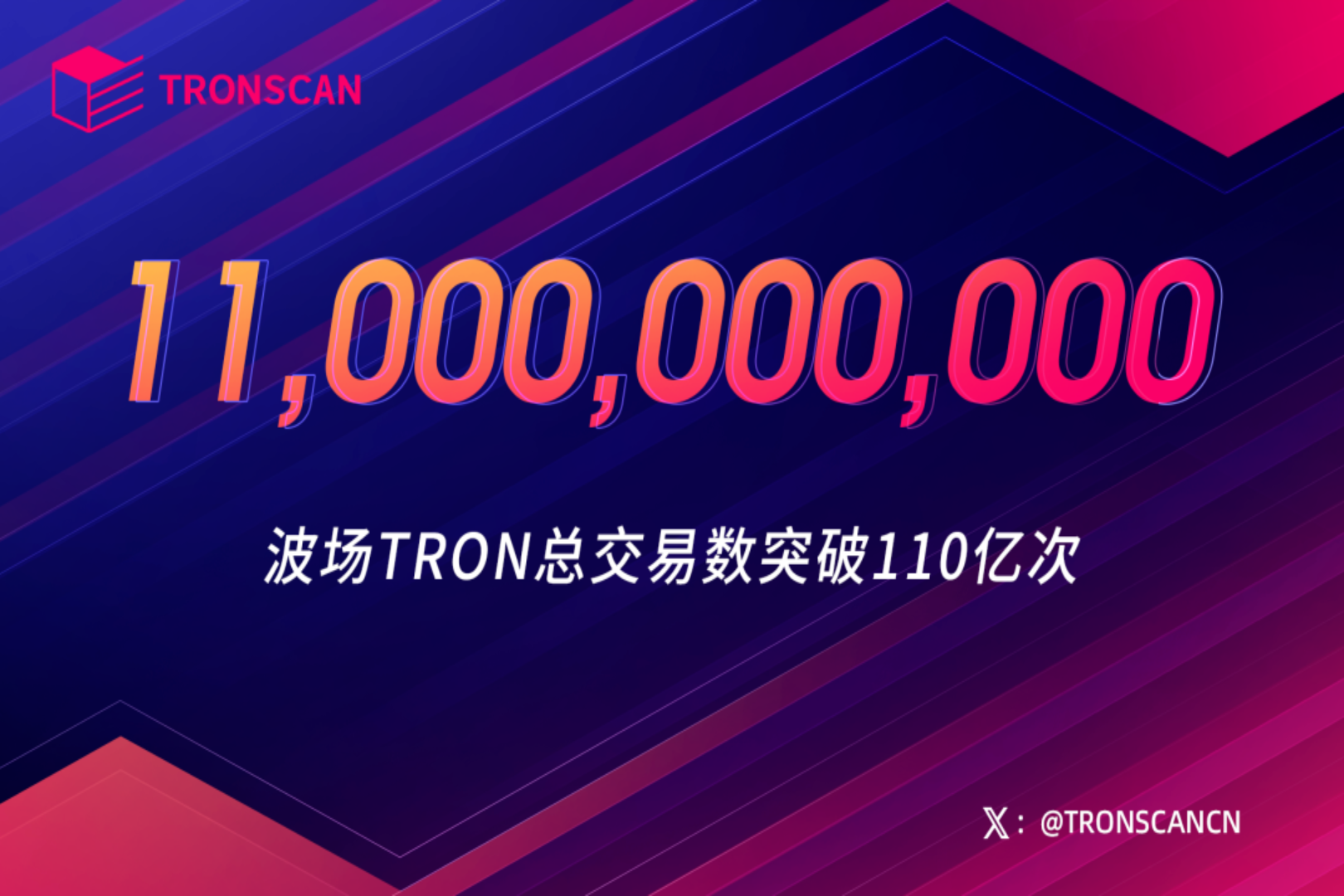 数据突破 | 波场TRON总交易数突破110亿
