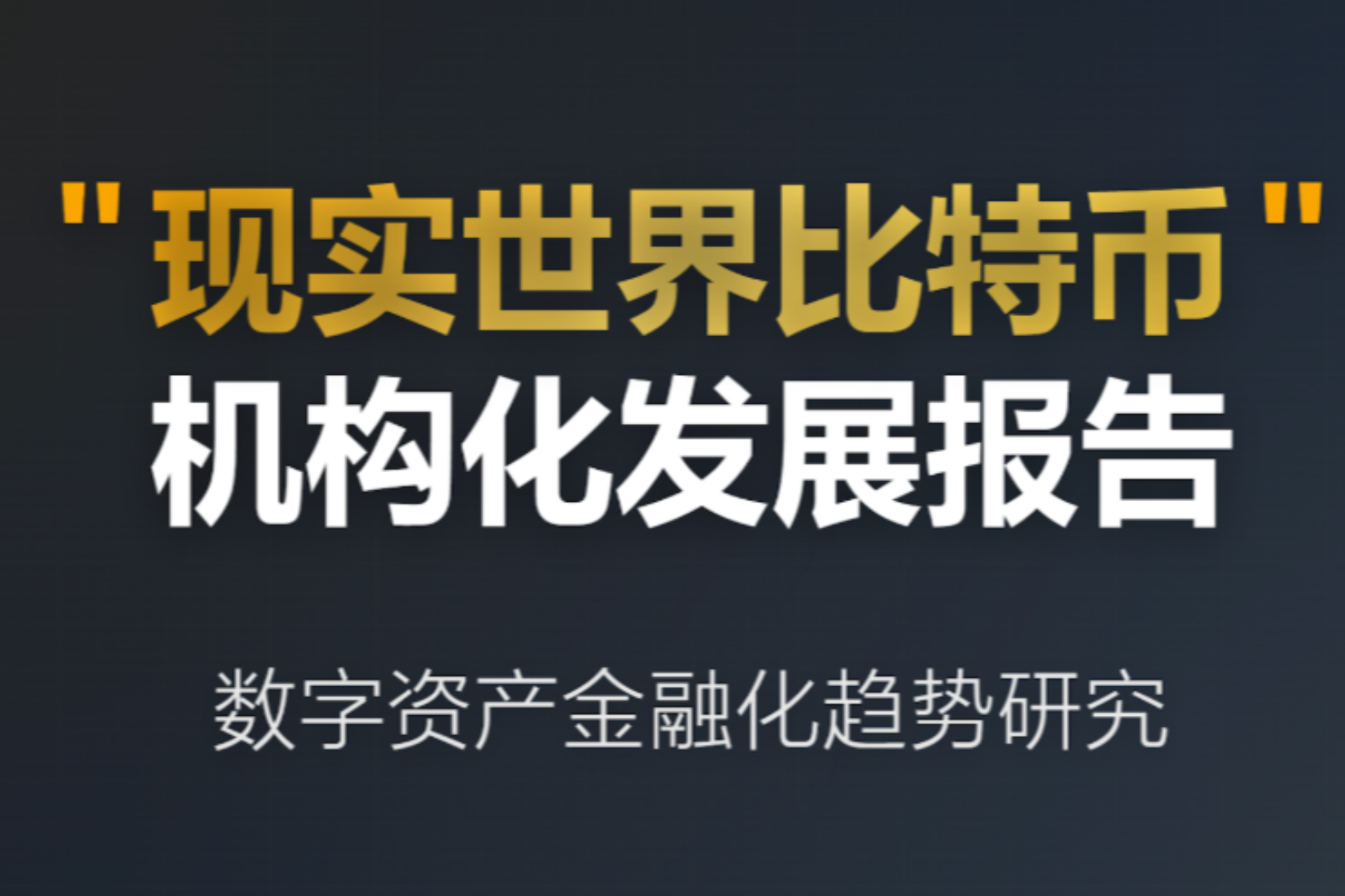 “现实世界比特币”机构化发展报告——数字资产金融化趋势研究