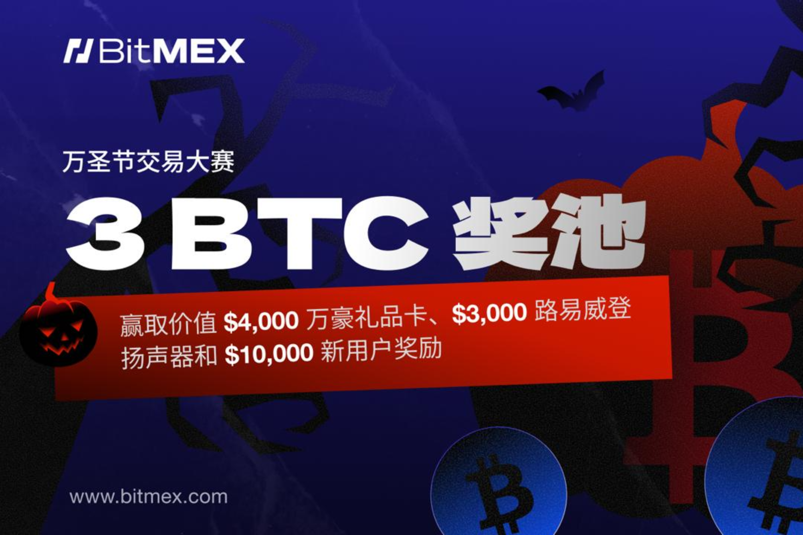 BitMEX推出 “不给糖就捣蛋” 万圣交易大赛，豪送3BTC奖池及其他奖品