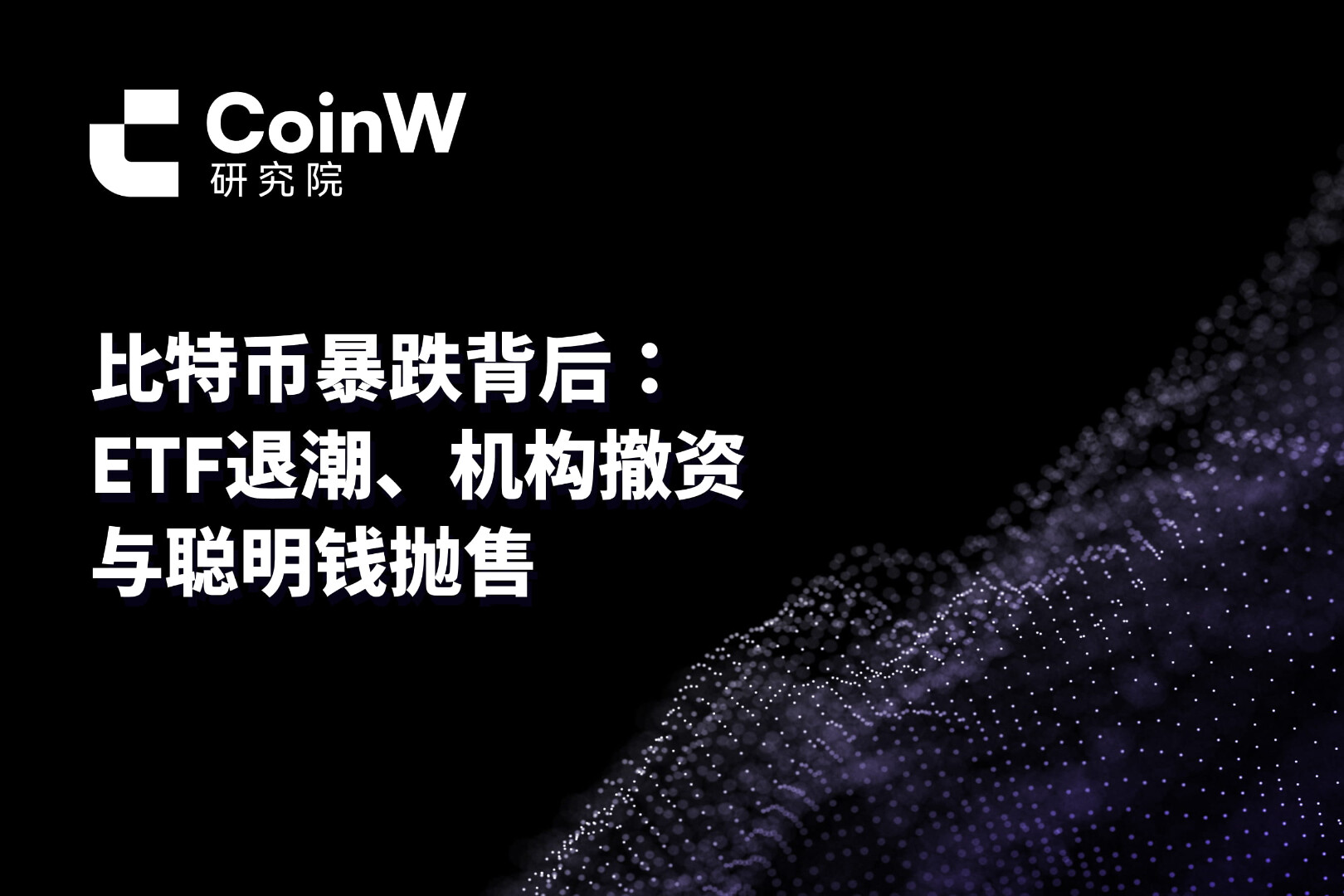 比特币暴跌背后：ETF退潮、机构撤资与聪明钱抛售