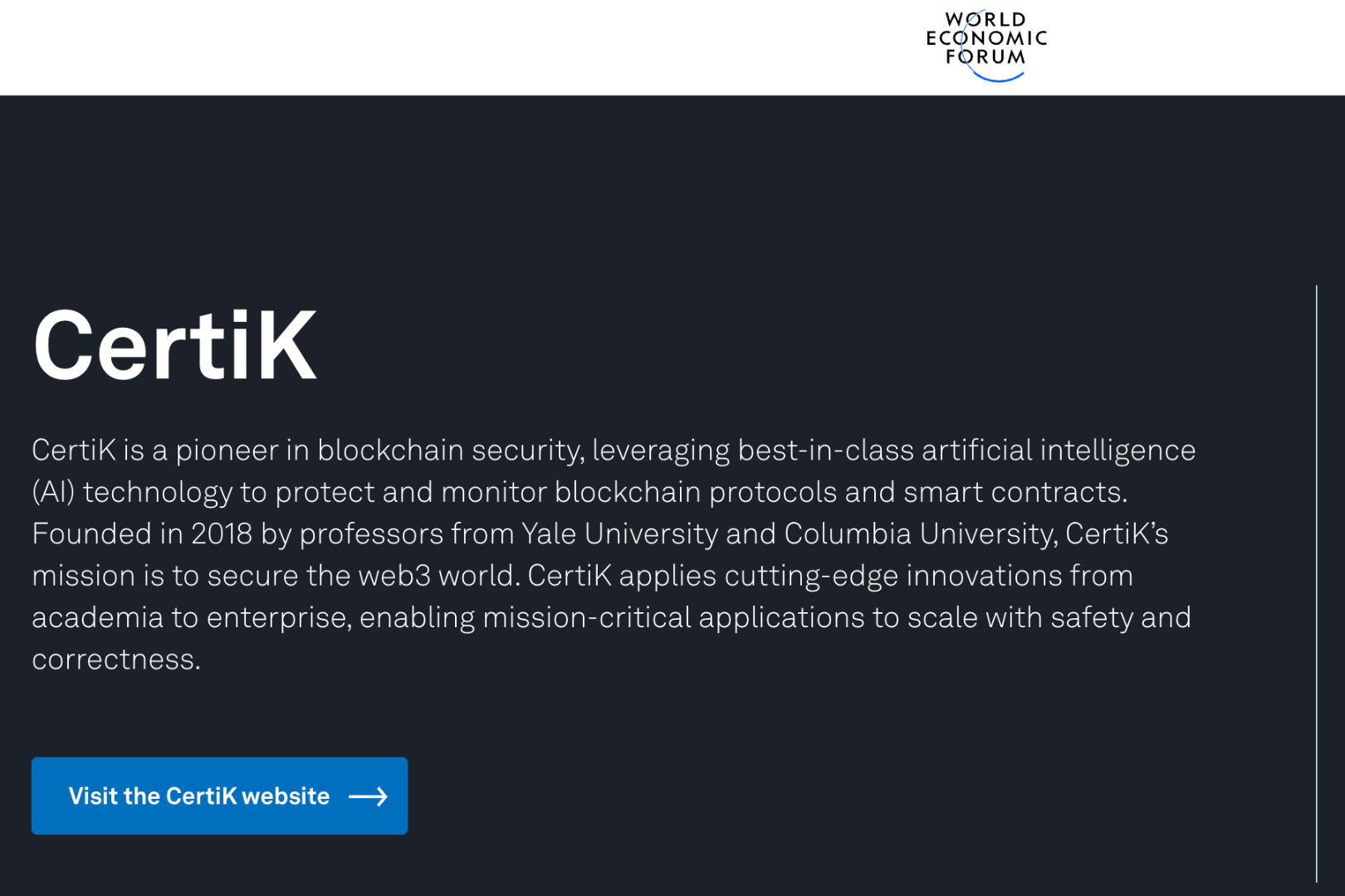 CertiK Featured on Davos Official Website, Web3 Security Enters Mainstream View