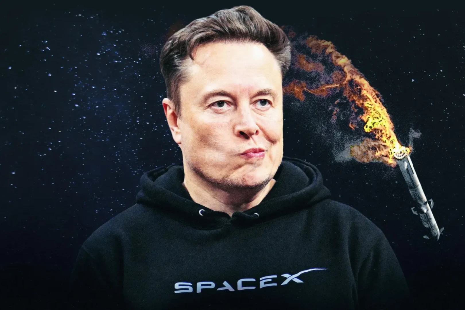 Thirty minutes to crash 45%. SpaceX took a punch before he got on the market