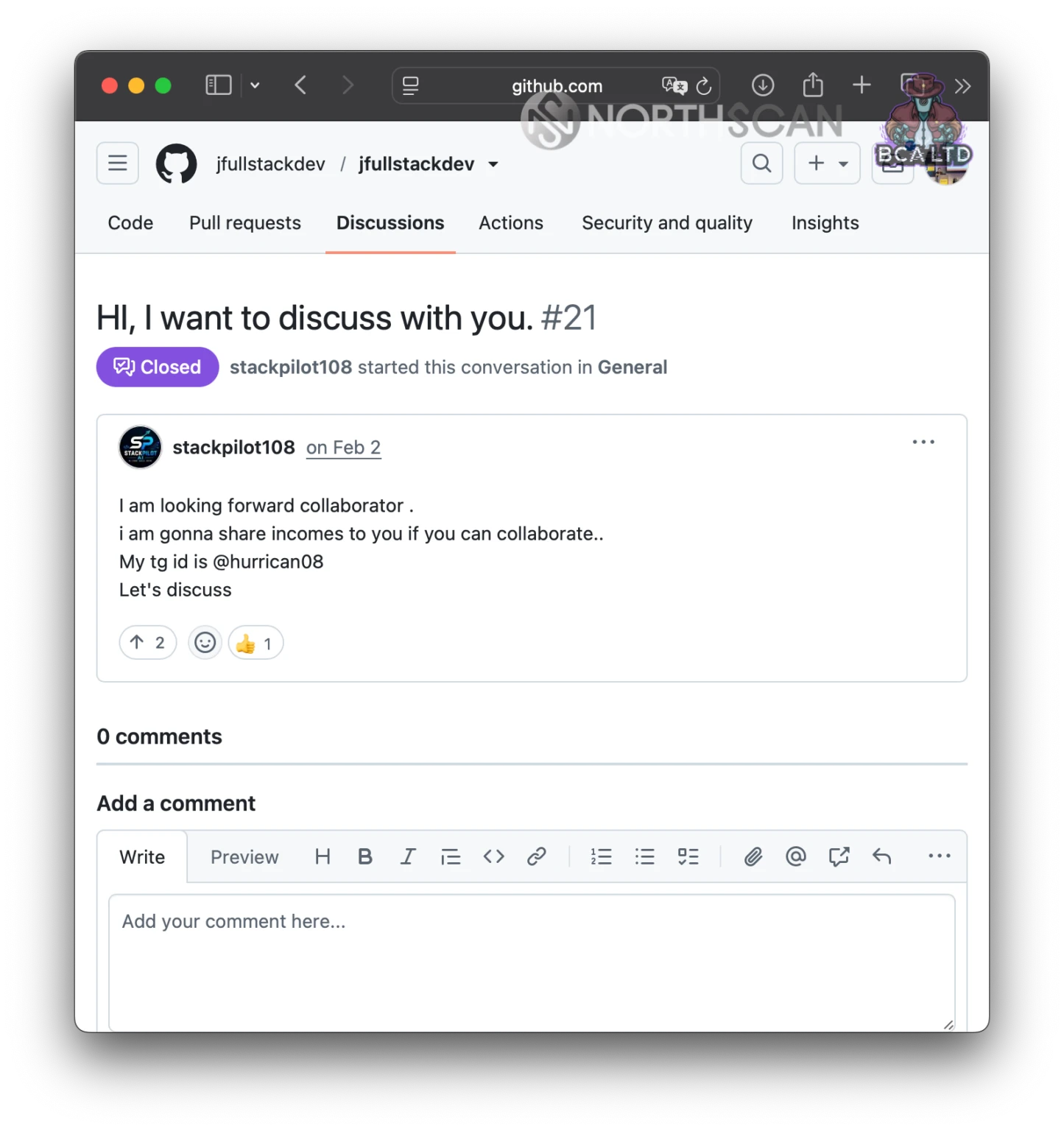Angelo’s comment on GitHub looking for facilitators