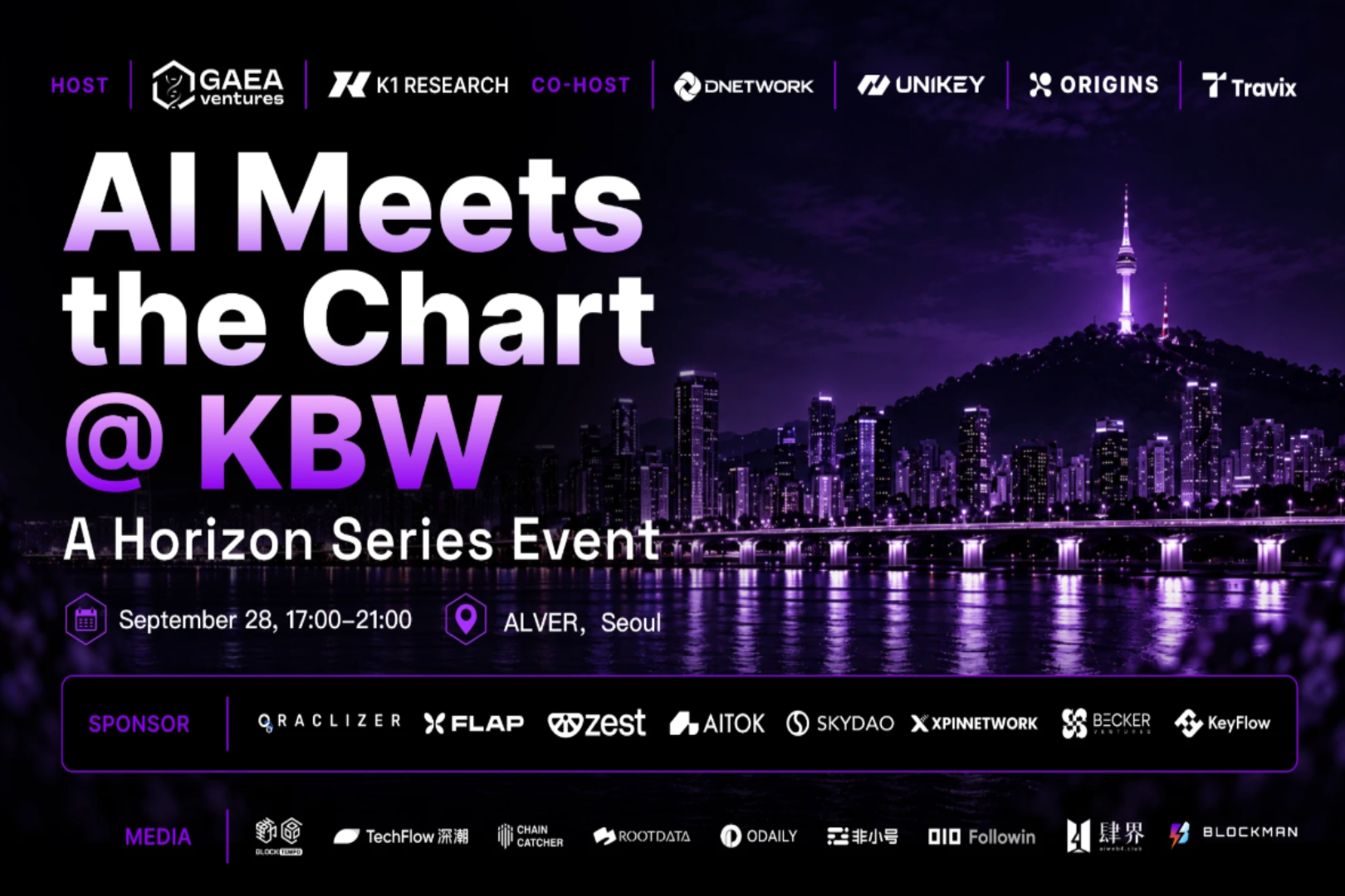 GAEA Ventures and K1 Research will co-host an AI trading-themed event "AI Meets the Chart" during KBW