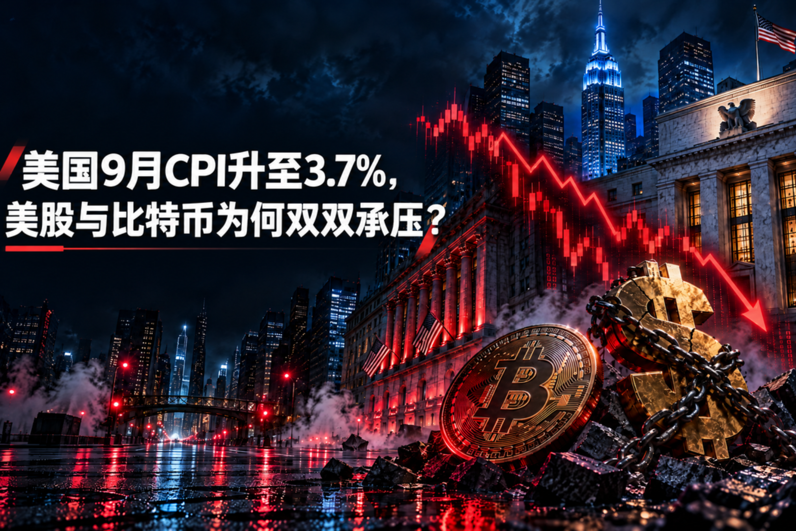 BiyaPay 시장 관찰: 미국 9월 CPI 3.7% 상승, 미 증시와 비트코인 동반 압박