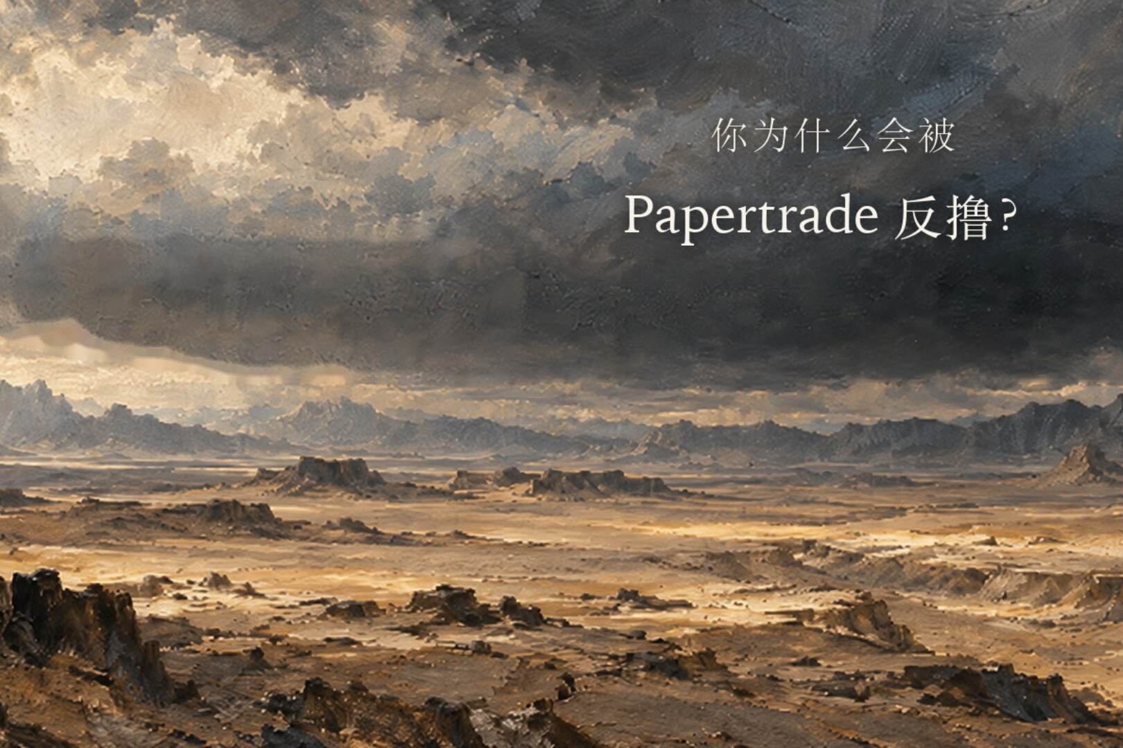 你为什么会被 Papertrade 反撸？