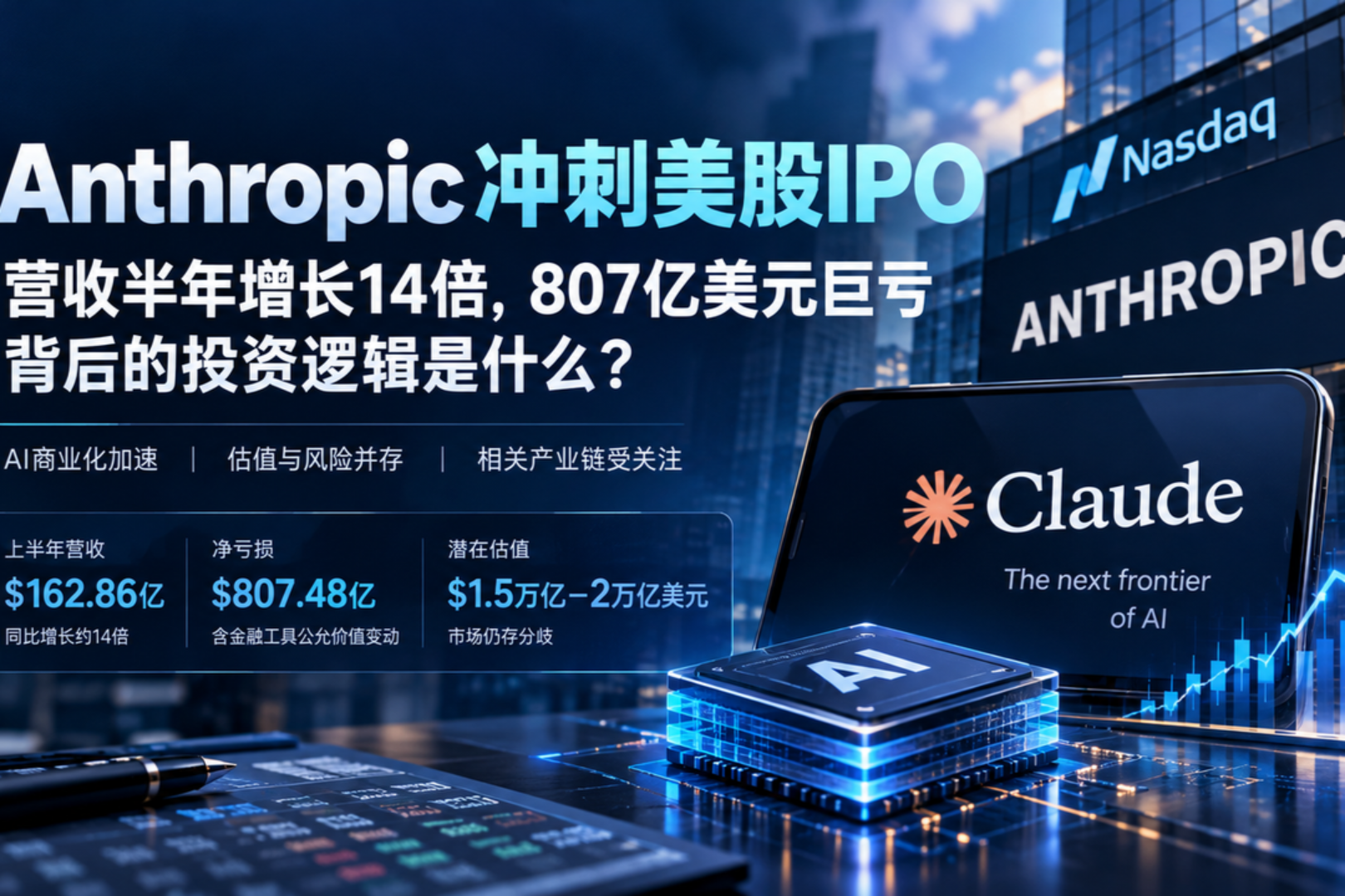 Anthropicが米国株IPOを目指す、売上高は半年で14倍に増加、807億ドルの巨額損失の裏にある投資ロジックとは?